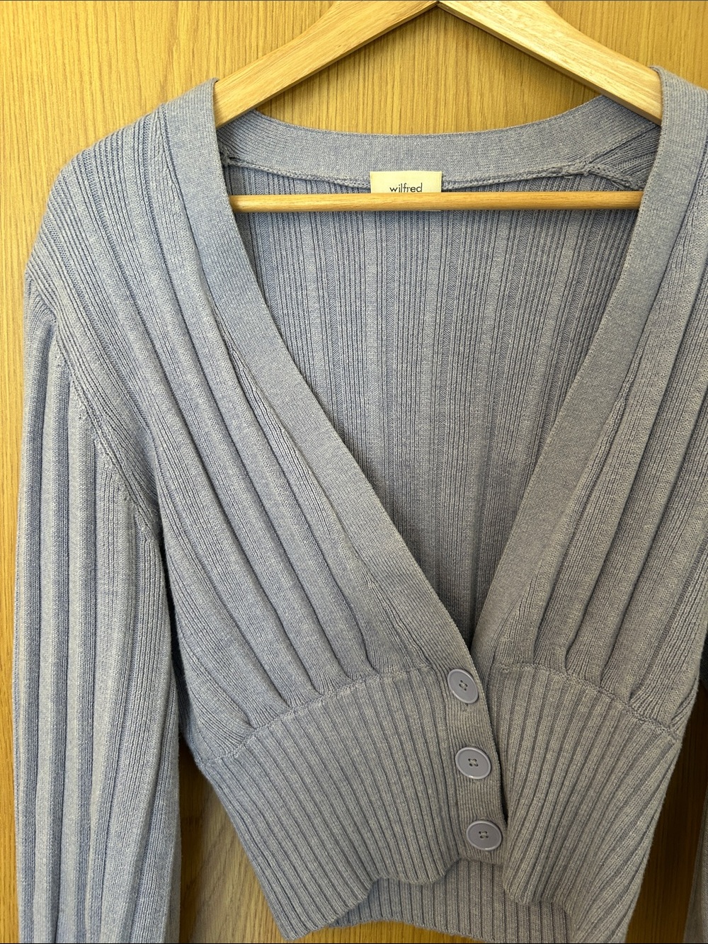 Wilfred Lilac Merino Wool Cropped Cardigan M